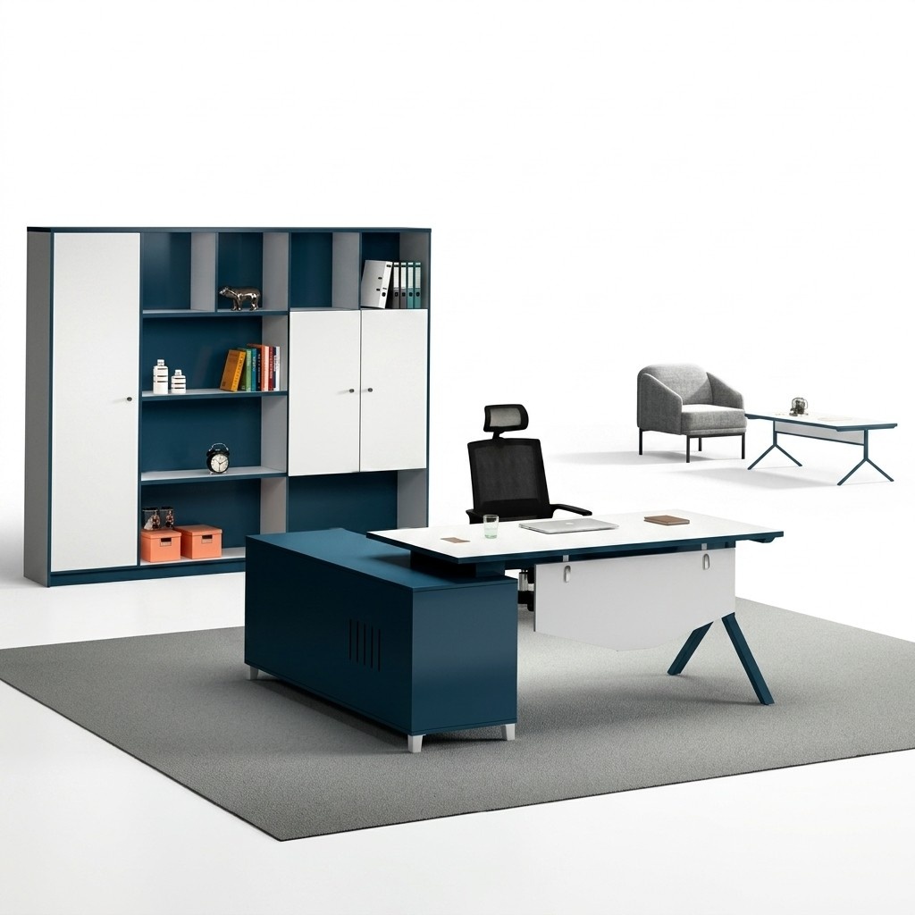 Moderne Büro Möbel Designer Arbeitstisch Ecktisch Aktenschrank 2tlg Set