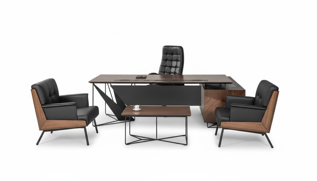 Moderne Büro Zimmer Set Office Einrichtung Komplett Set Möbel Schreibtisch 5tlg