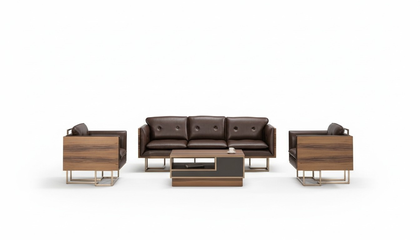 Moderne Büro Zimmer Set Office Einrichtung Komplett Set Möbel 3-Sitzer Sofa Neu