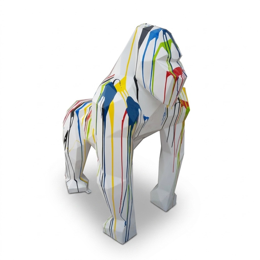 Moderne Gorilla Skulptur Figur Garten Designer Statuen Deko Plastik
