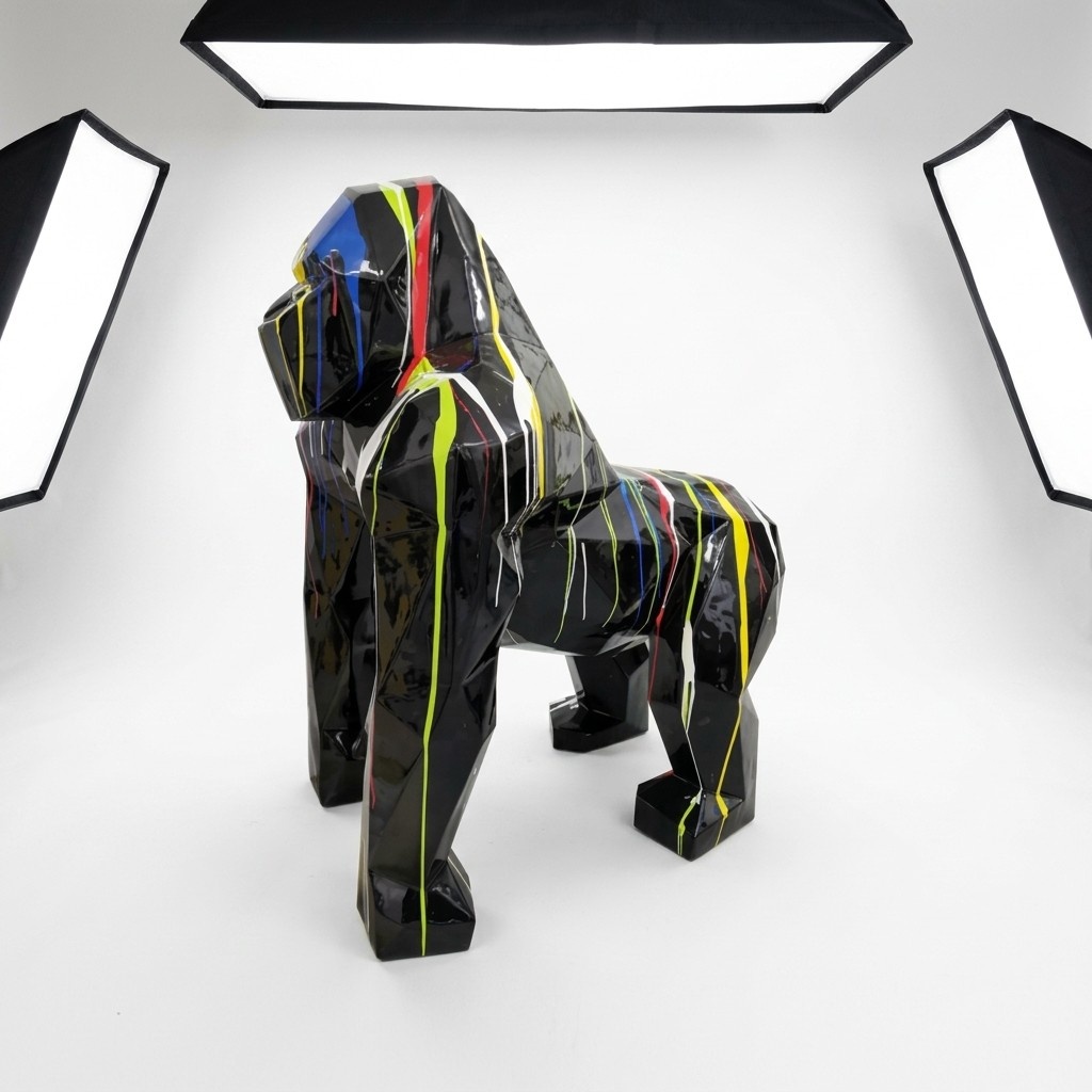Moderne Gorilla Skulptur Kunststoff Dekorative Figur Garten Designer