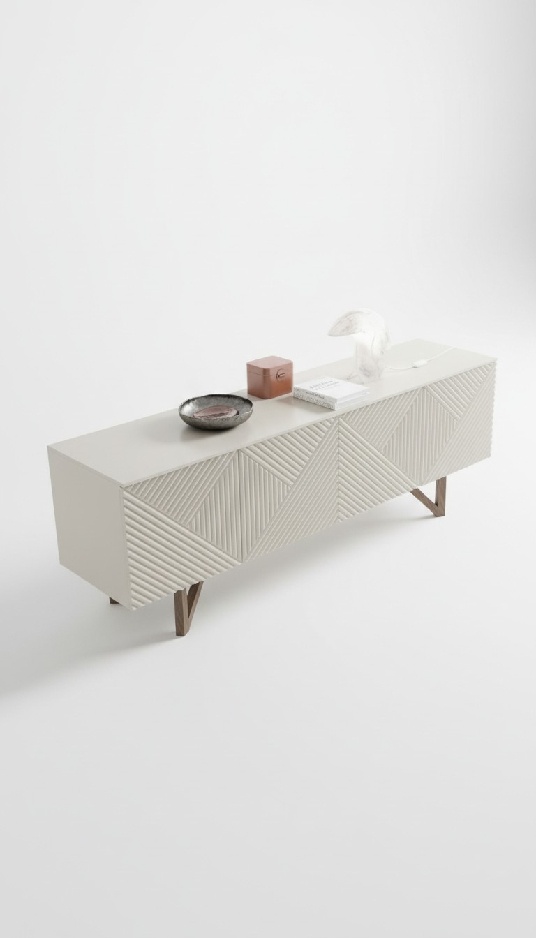 Moderne Graue Kommode Luxus Anrichte Unterschrank mit Stauraum Stil