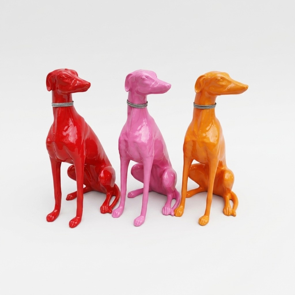 Moderne Skulptur Abstrakte Dekoration Figur Statuen Deko Hund Windhund