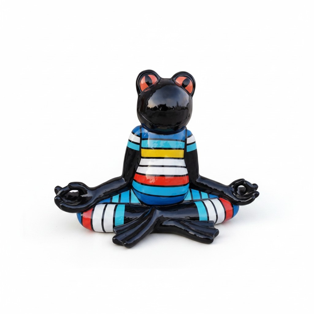 Moderne Skulptur Frosch Kunststoff Figur Garten 55cm Statuen Deko Neu