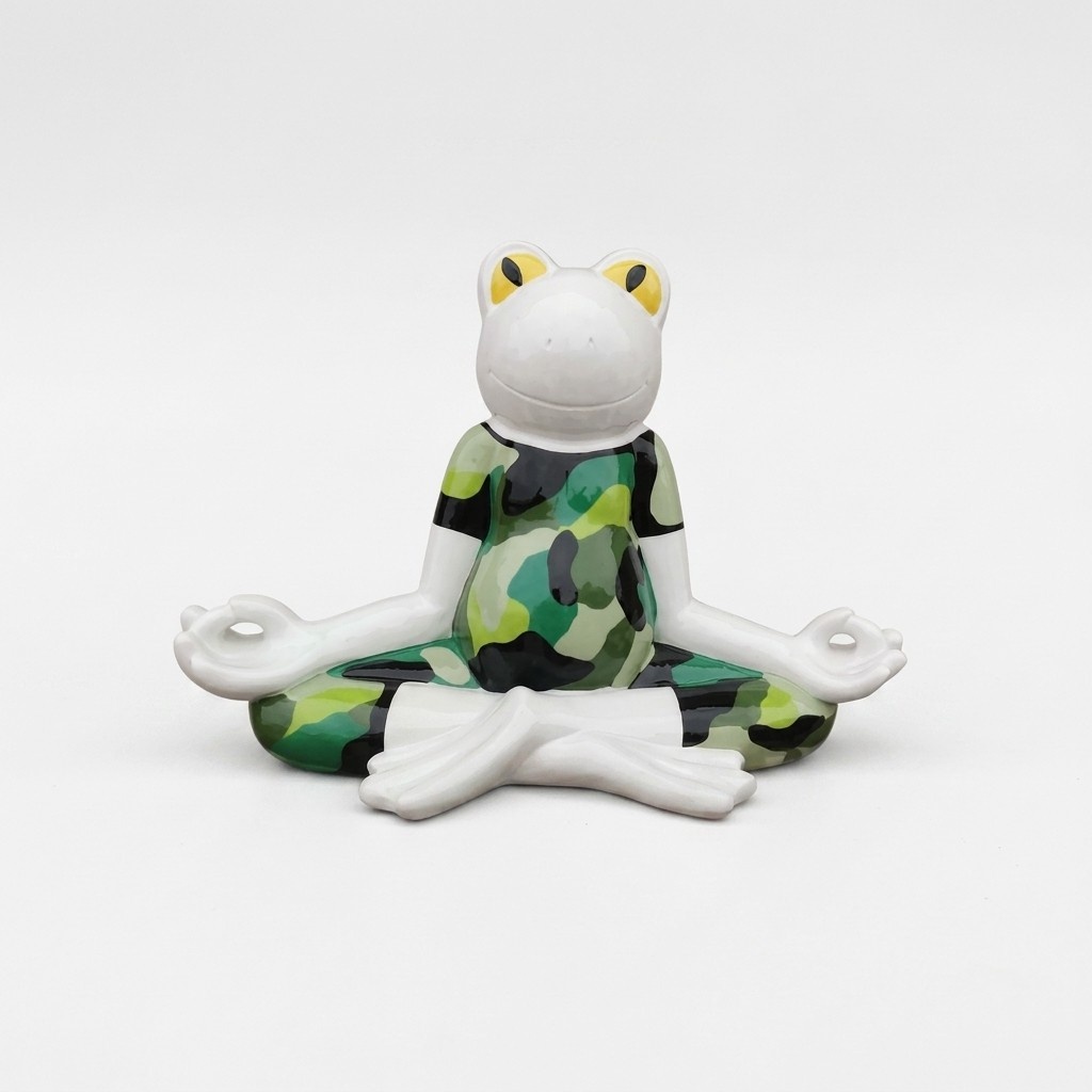 Moderne Skulptur Frosch Kunststoff Dekorative Figur Garten 55cm Statuen
