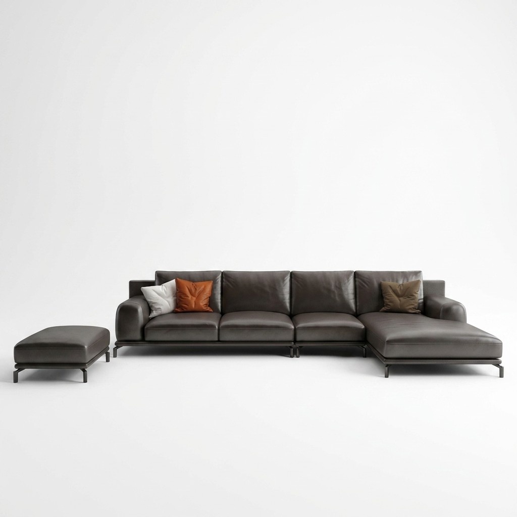 Moderne Sofa Eckgarnitur L Form Polster Sitz Ecke Couch + Hocker