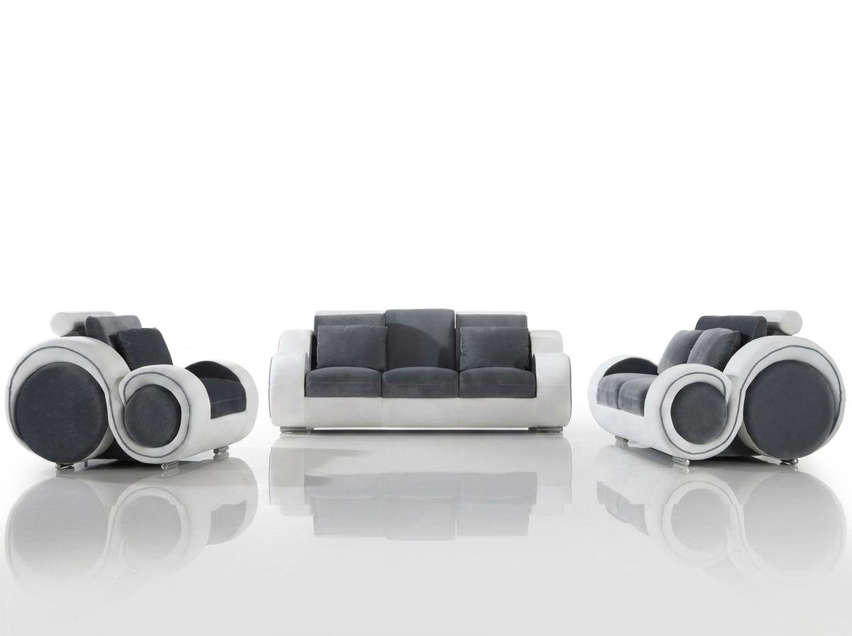 Moderne Sofagarnitur 3+2+1 Sitzer Set Design Sofas Polster Couchen Textil