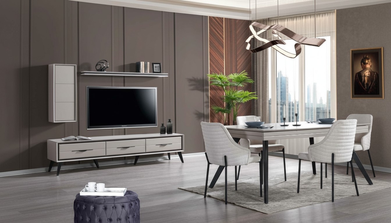 Moderne Weiße Esszimmer Garnitur Lowboard 6x Stühle Esstisch Regal 10tlg