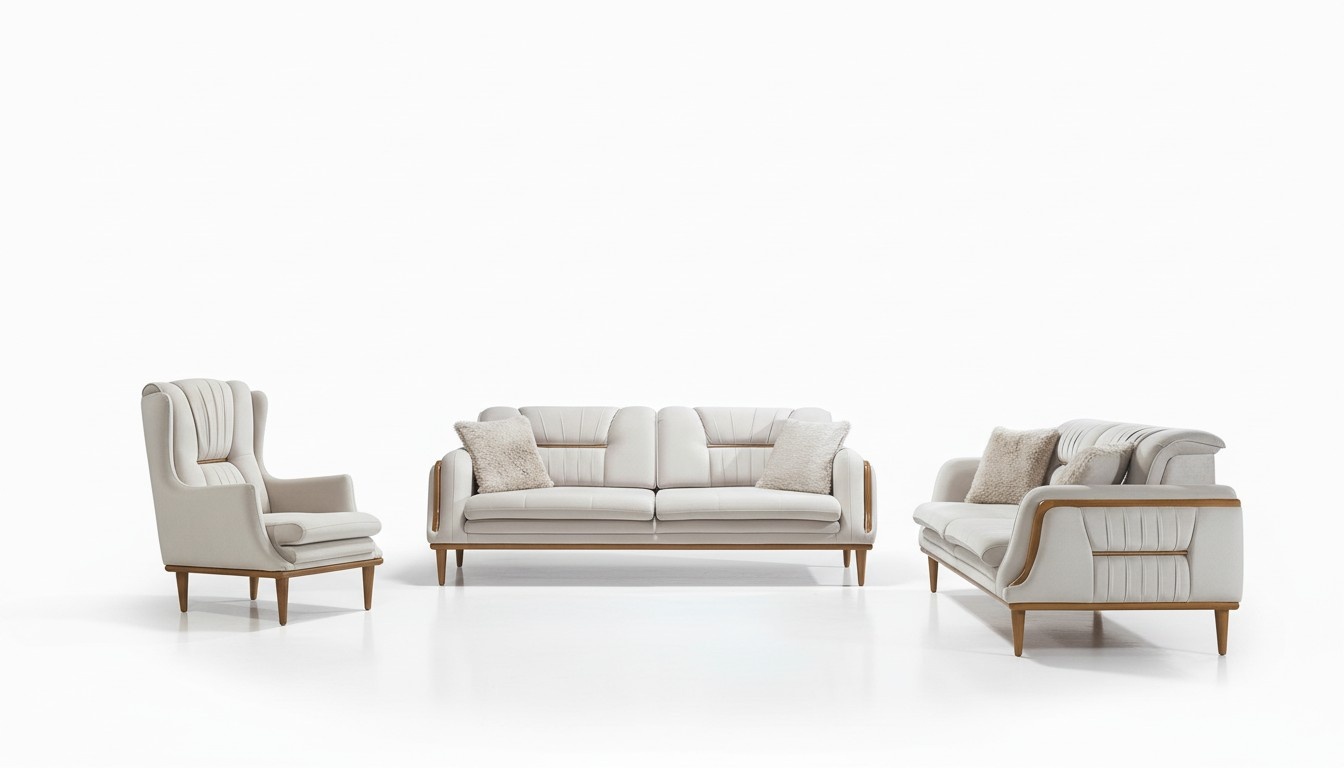 Moderne Weiße Luxus Sofagarnitur 3+3+1 Sitzer Designer Couchen Sessel