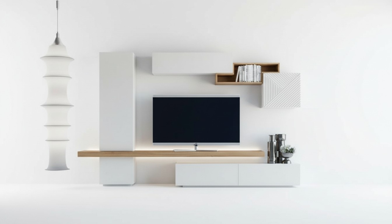 Moderne Weiße Wohnwand Wohnzimmermöbel Wohnwände Schränke Möbel Neu