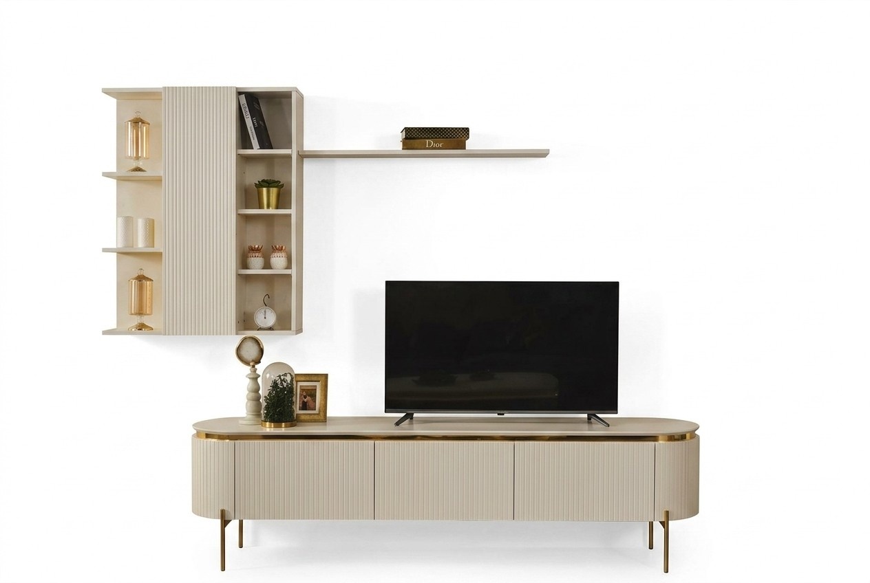 Moderne Wohnwand Fernsehwand Regal Schrank Sideboard Wohnzimmerschrank RTV