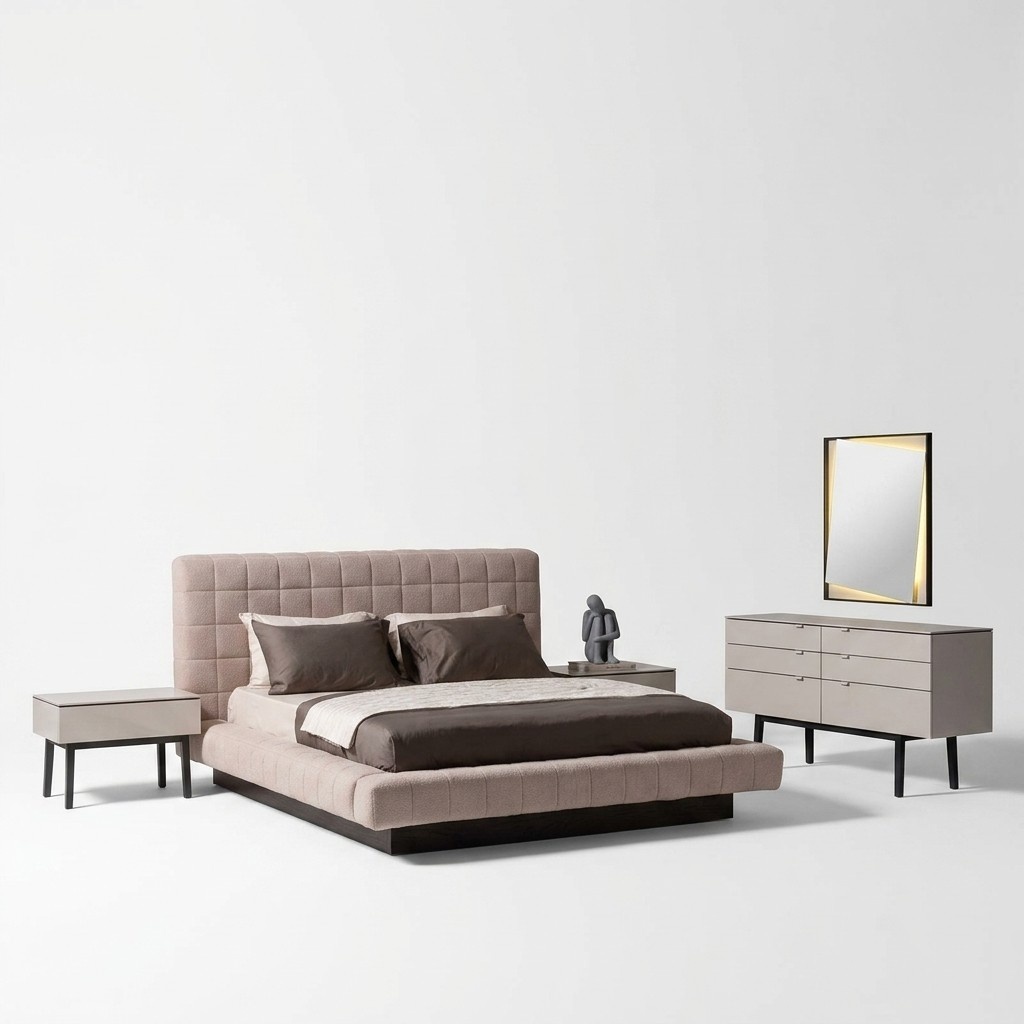 Moderner Beistelltisch aus Holz in Beige