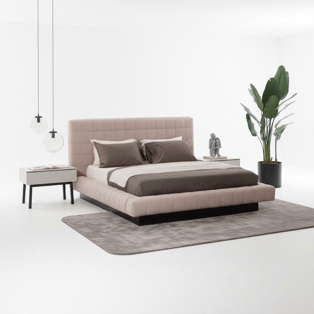 Schlafzimmer Set in Weiß/Beige aus Holz