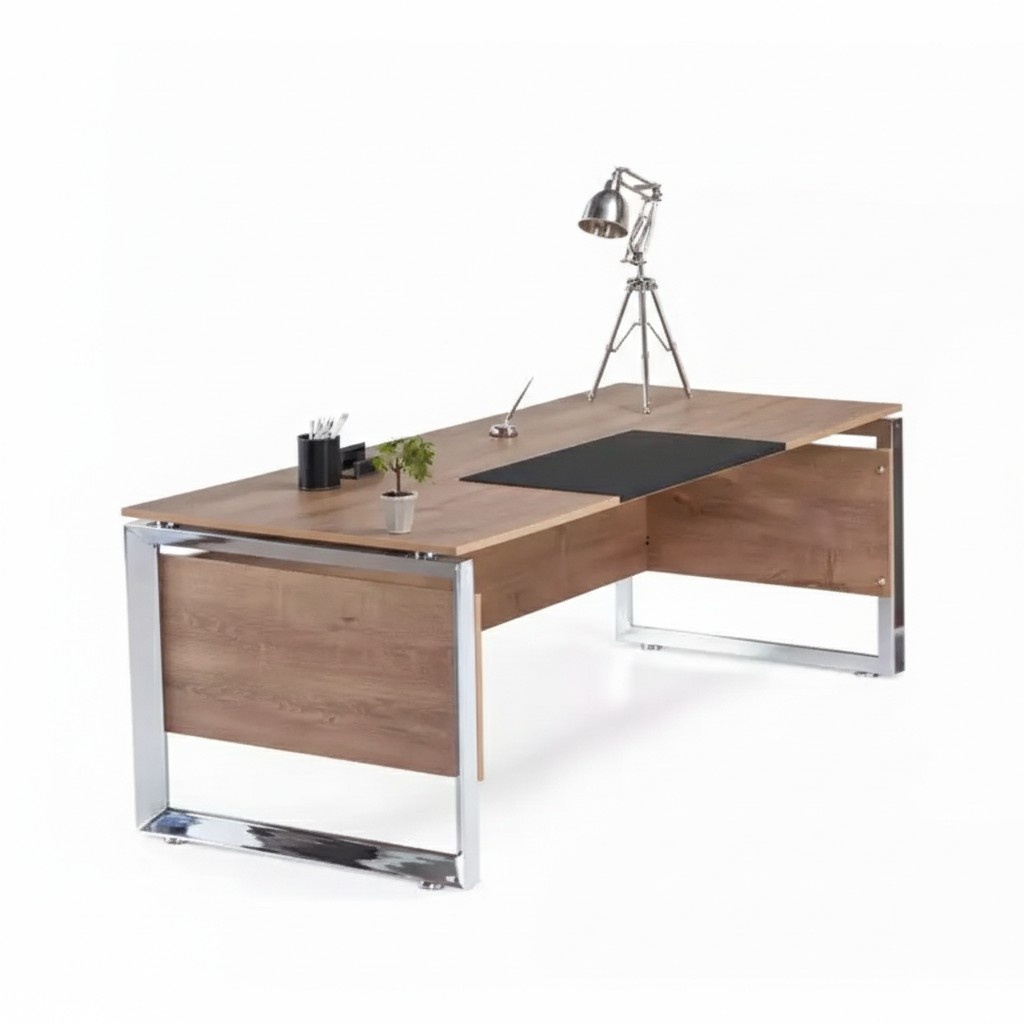 Moderner Brauner Schreibtisch Büro Möbel Holz Arbeitszimmer Design Stil