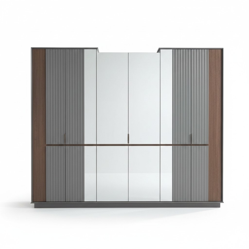 Moderner Glasschrank Luxus Kleiderschränke Schlafzimmer Holz Möbel Neu