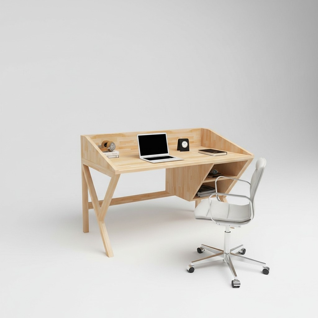 Moderner Hellbrauner Bürotisch Schicke Schreibtische Luxus Holz Tische