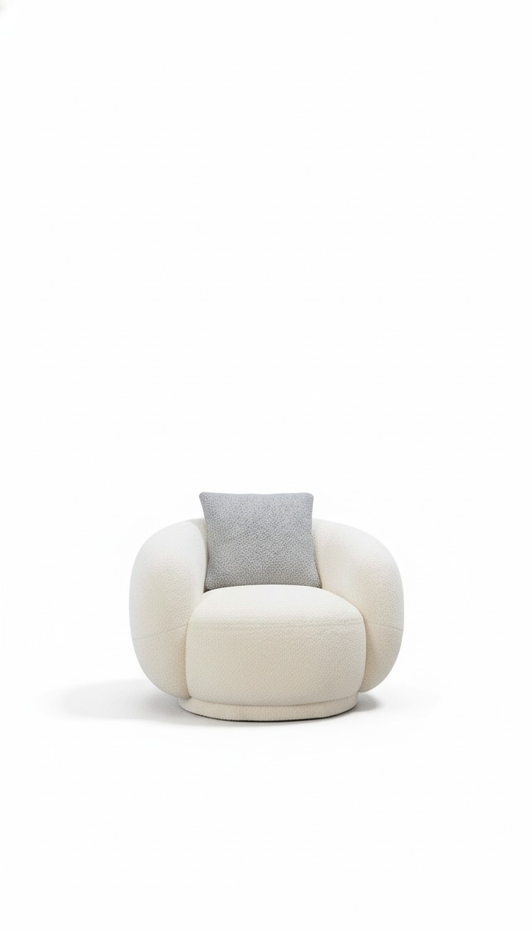 Moderner Rundsessel Beige Lounge Möbel Club Einrichtung Design Sessel
