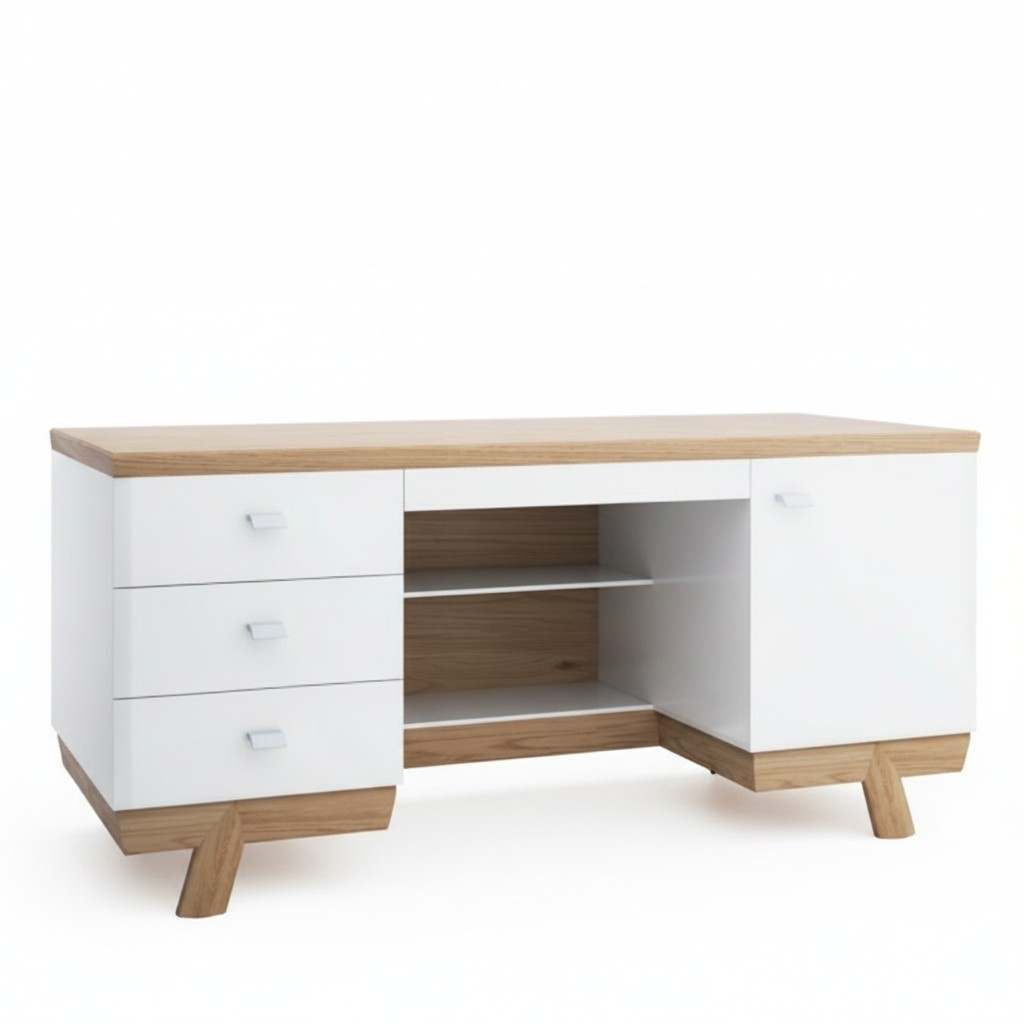 Moderner Schreibtisch Tisch Schreibtische Büro Office Chef Tische Holz Aspen