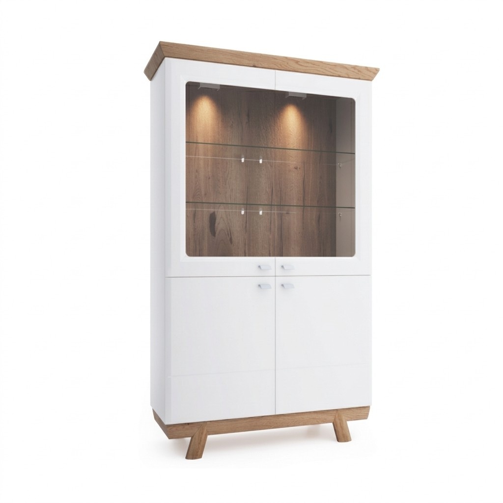 Moderner Vitrinen Schrank Wohnzimmer Hochschrank Hotel Aktenschrank Aspen AS-W2