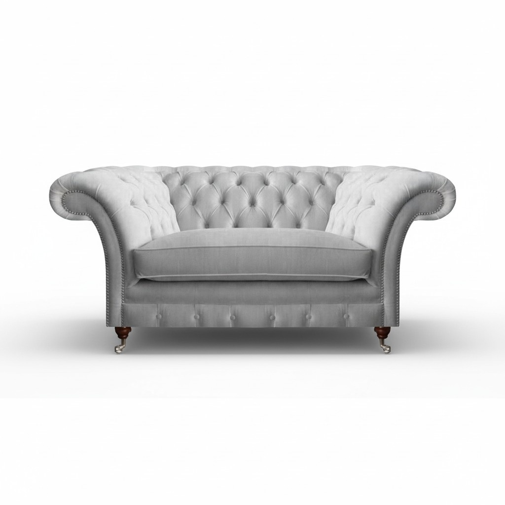 Moderner Weißer Chesterfield Einsitzer Luxuriöse Polstermöbel Lehnsessel