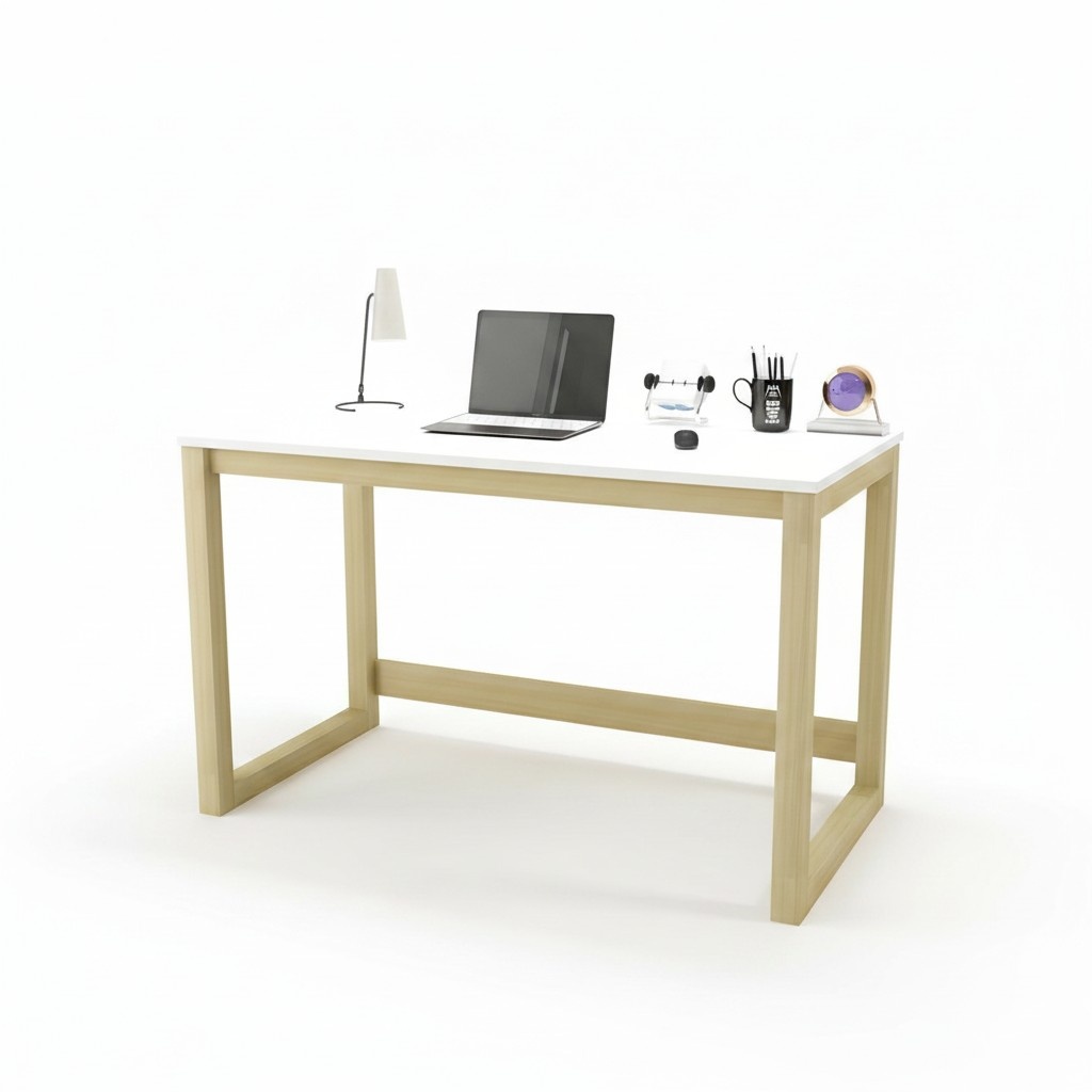 Moderner Weißer Computertisch Robuster Schreibtisch Designer Büromöbel