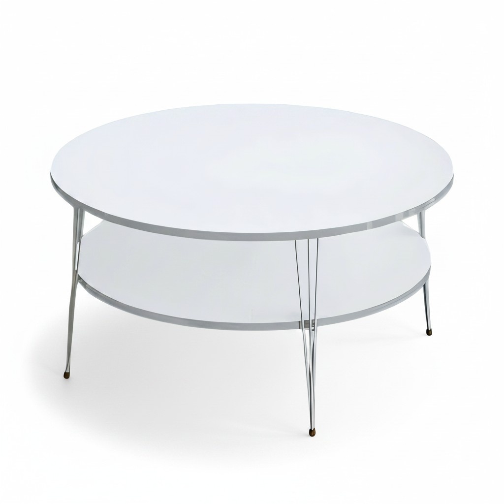 Moderner weißer Couchtisch aus Holz mit elegantem Design