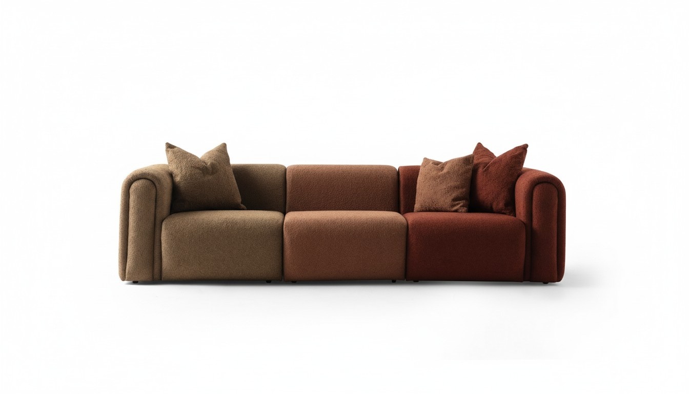 Modernes 4-Sitzer Sofa Textil Mehrfarbig Elegant