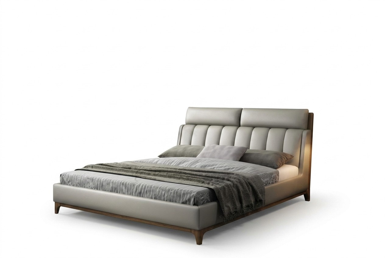 Modernes Design Bett 180x200 Leder Holz Betten Doppel Schlaf Zimmer