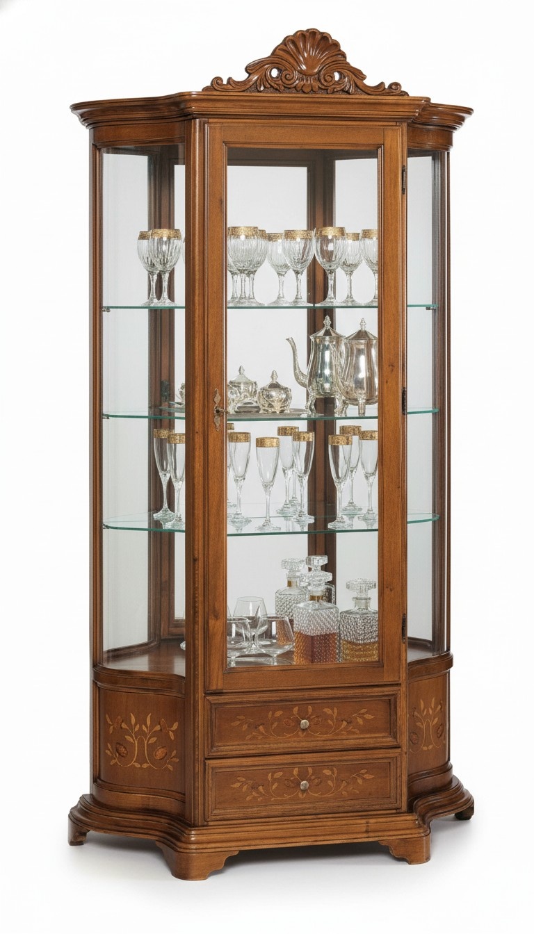 Möbel Glasschrank Italien Vitrine Holz Vitrinen Glas Schrank Schränke Regale
