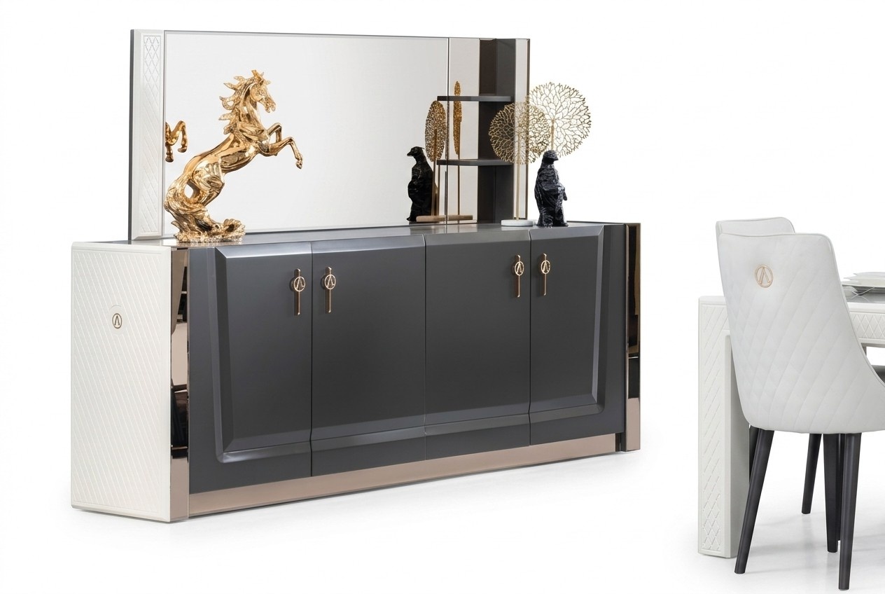 Möbel Gruppe Neu Set 2tlg. Kommode Spiegel Kommoden Schrank Luxus Regal Konsole