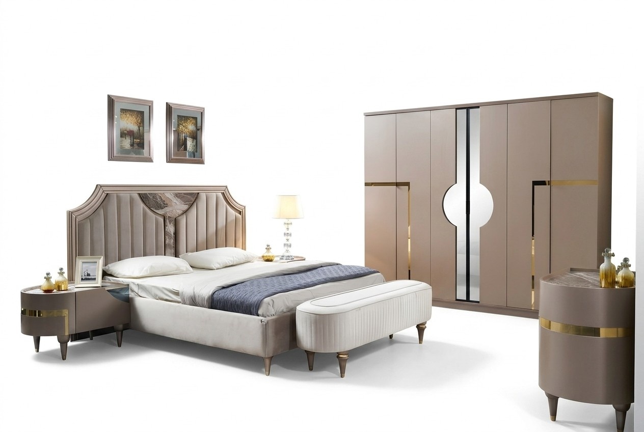Möbel Modern Luxus Betten Neu Bett 2x Nachttisch 3 tlg. Schlafzimmer Set Design