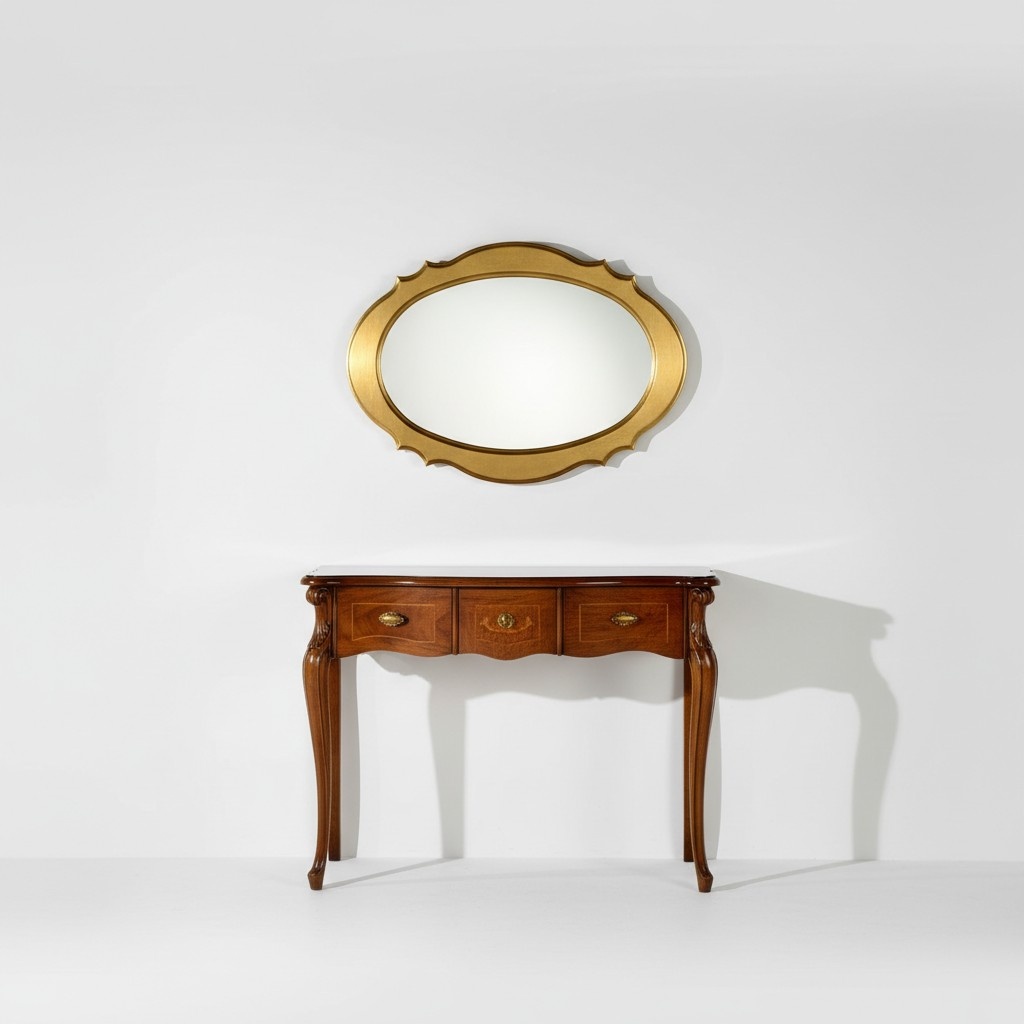 Möbel Stil Barock Konsolentisch Spiegel Holz Italienische Tische Gruppe 2tlg Set