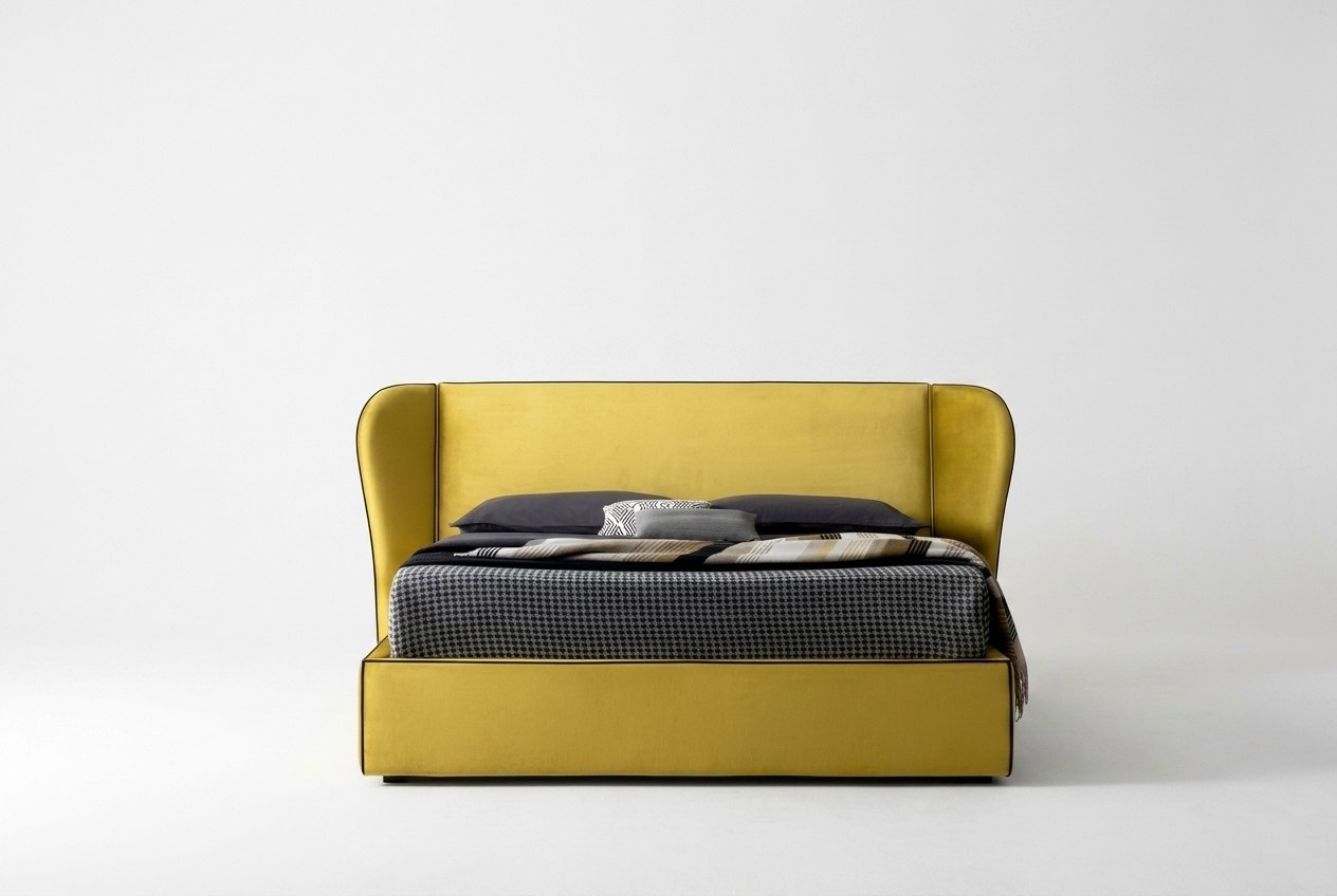 Möbel Stoff Design Einrichtung Polsterbett Rahmen Betten Luxus Bett Hotel Royal