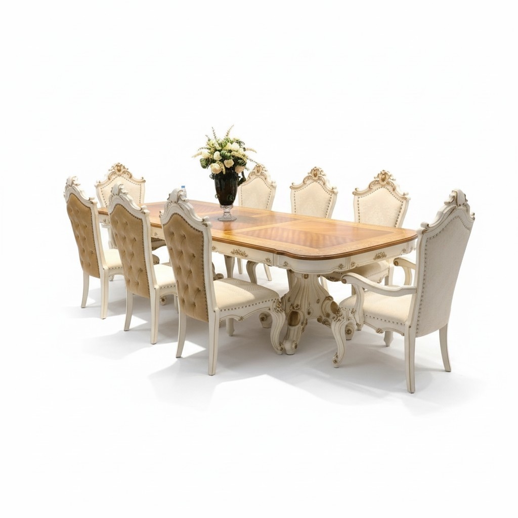 Möbel Tisch 8x Stuhl Sets Esszimmer Garnitur Holz Komplett Barock Rokoko