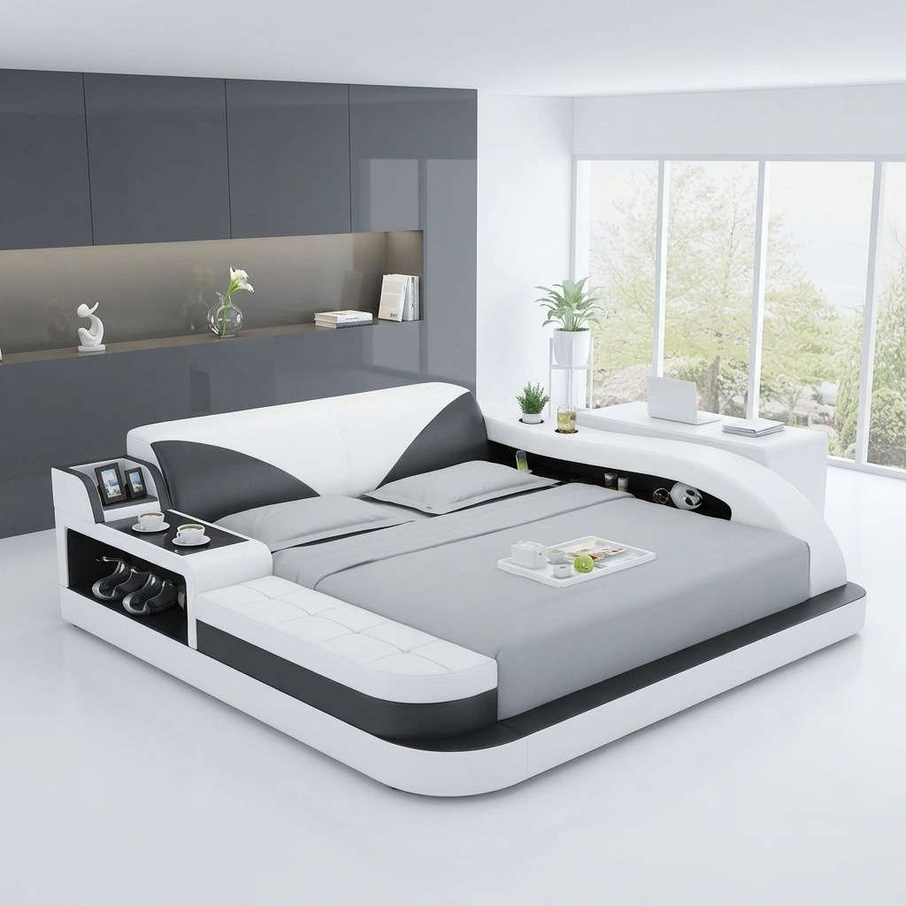Multifunktion Bett Doppelbetten Modernes Bettgestell Betten 180x200cm