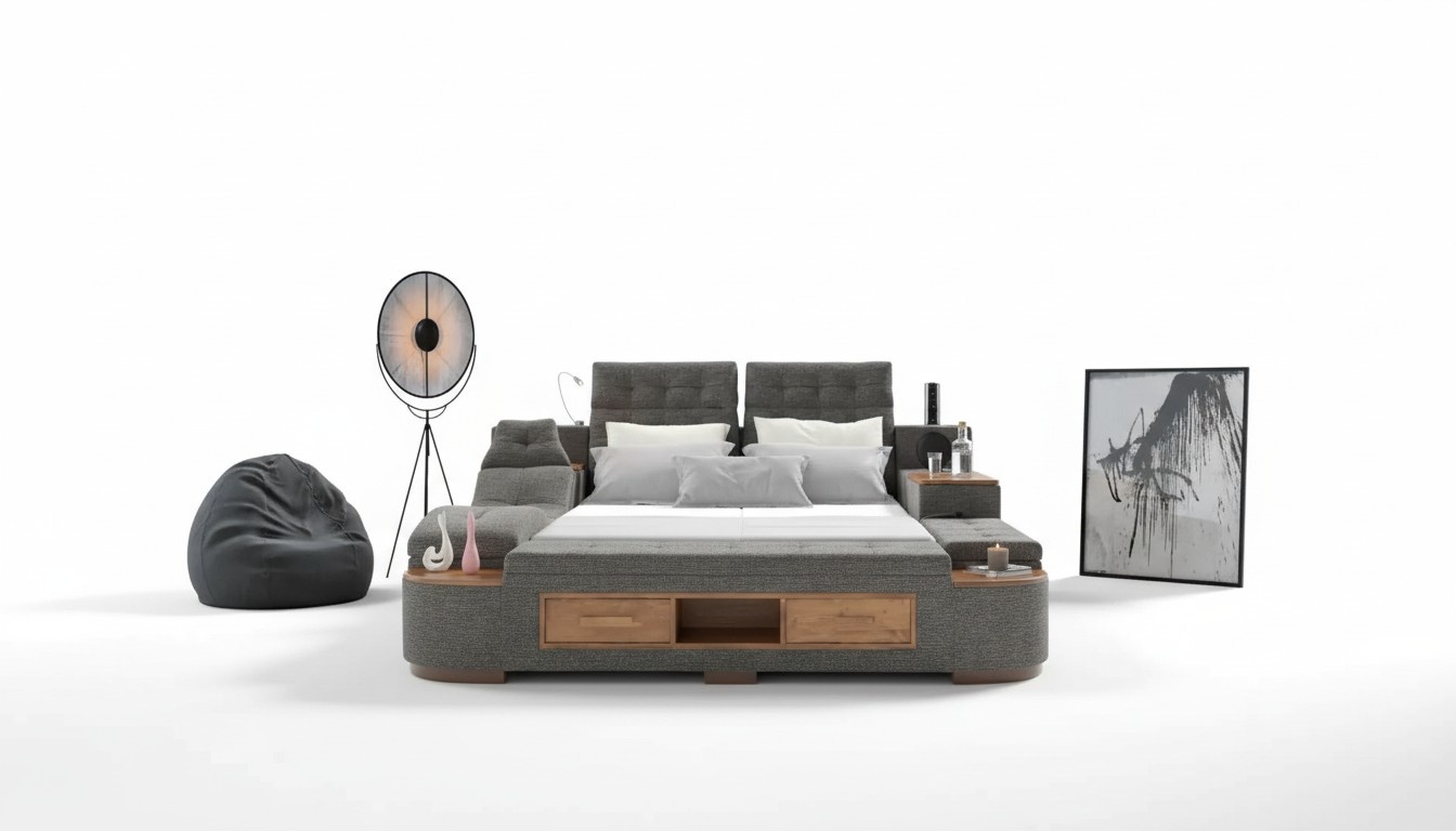 Multifunktion Bett Doppelbetten Modernes Bettgestell Betten Hotel Neu