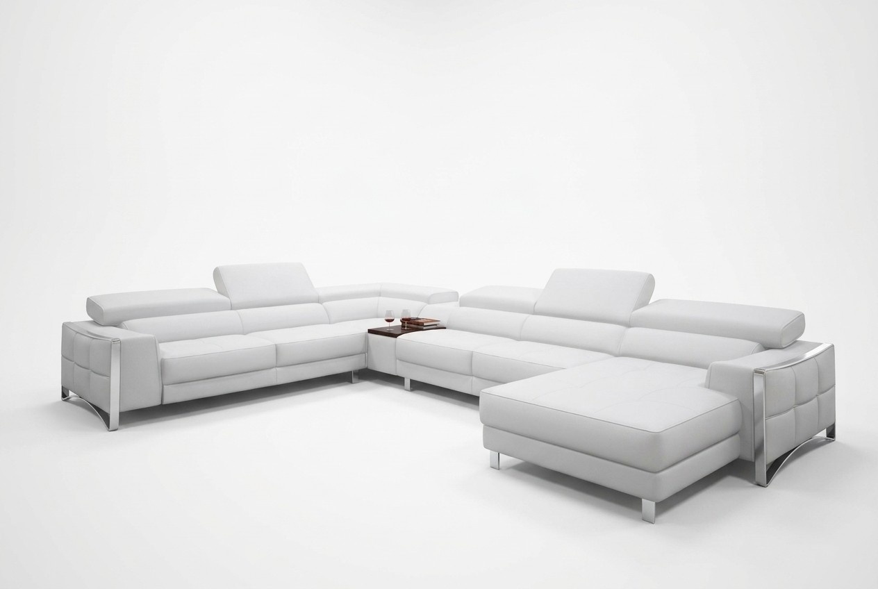 Multifunktion Couch Ecksofa Medien TV Sofa Couch Ledersofa Wohnlandschaft UForm