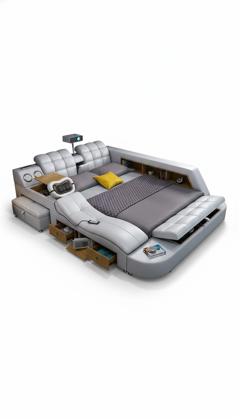 Multifunktion Deluxe Betten Massage Bett Hotel Polster Led usb Radio