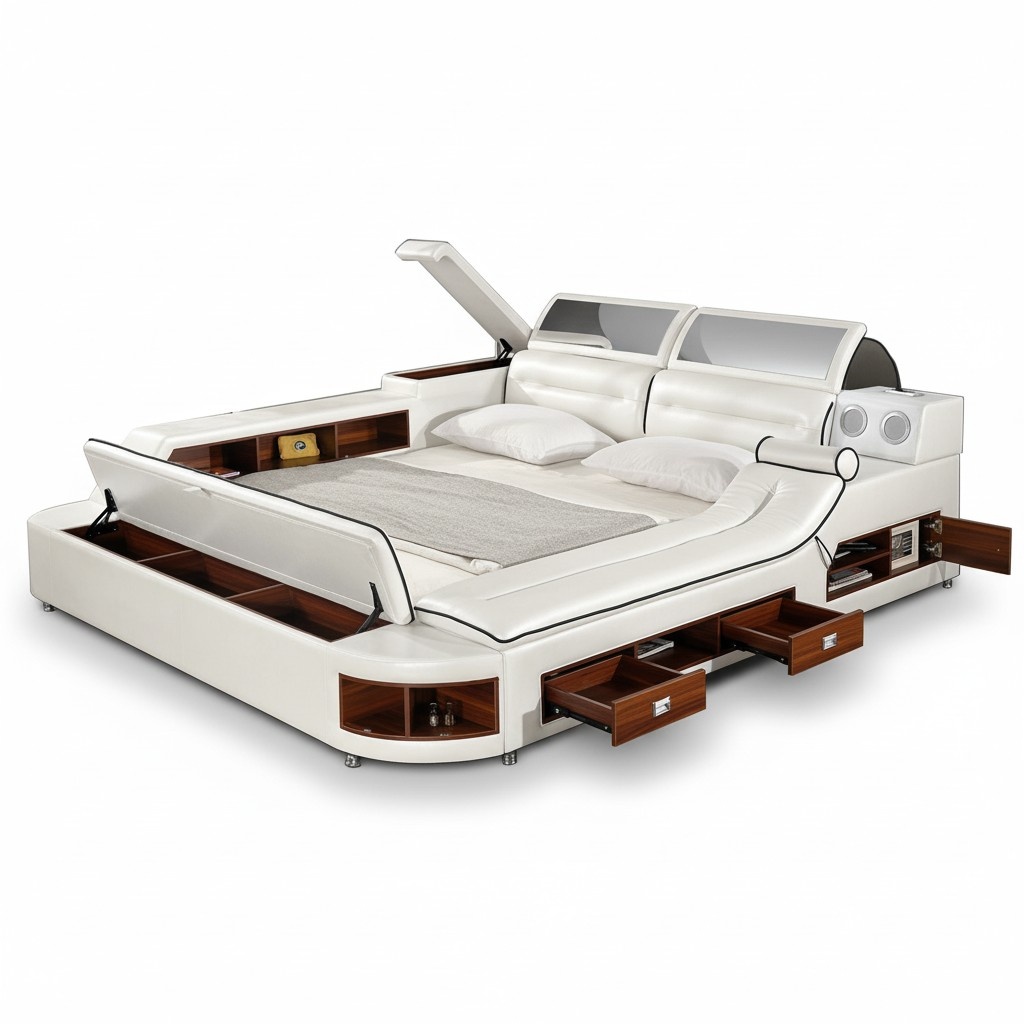 Multifunktions Bett Doppel Betten Hotel xxl big Polster Betten USB Sound