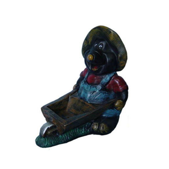 Design Maulwurf Schubkarren Figur Statue Skulptur Figuren Dekoration