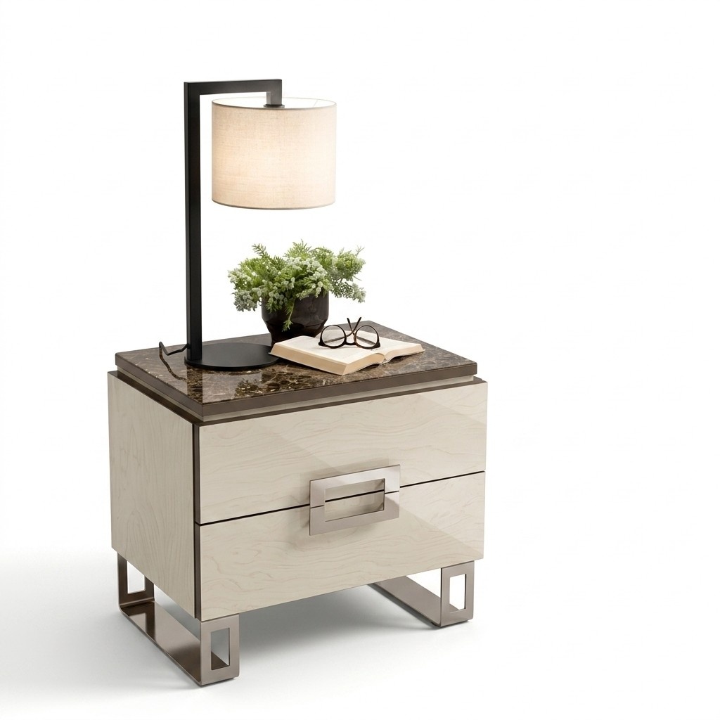 Nachttisch Nachtkonsole Design Beistelltisch Schlafzimmer Tisch Nachttische Holz