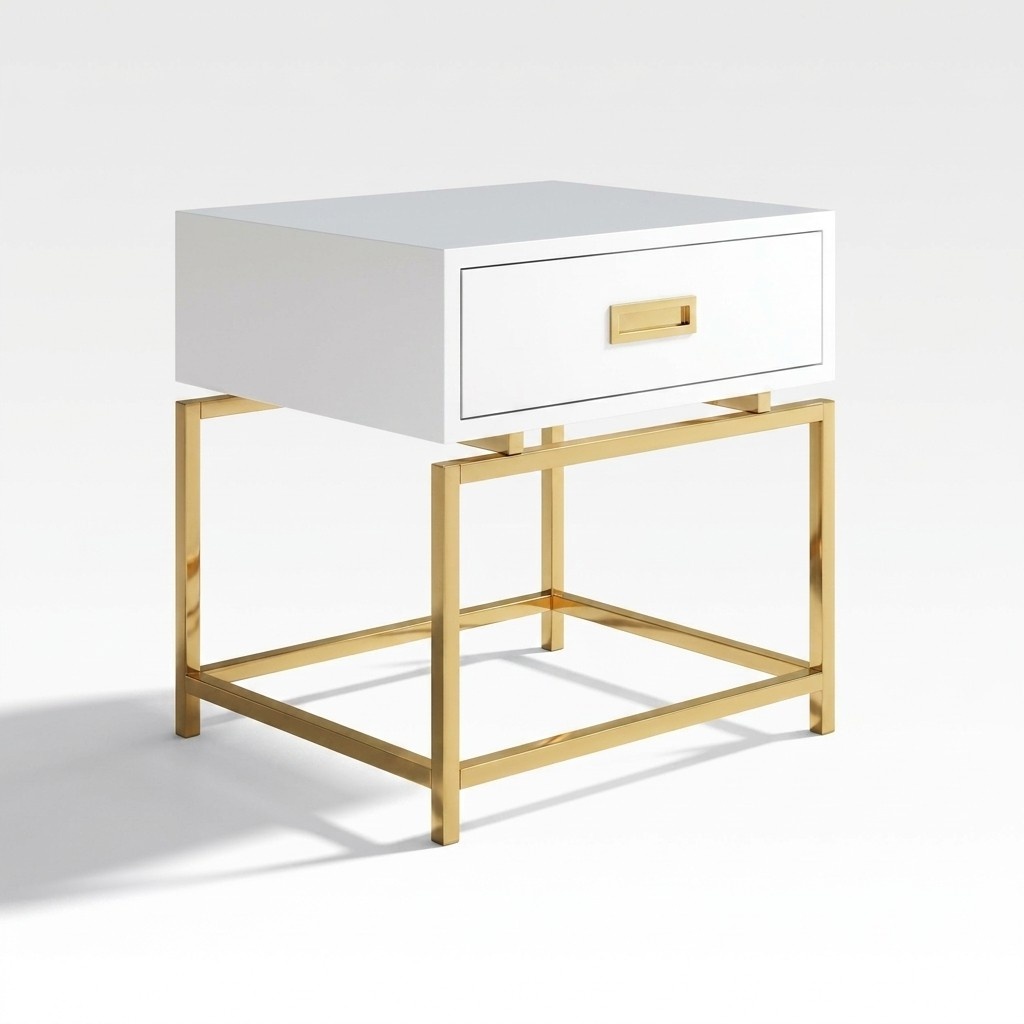Nachttisch Nachtschrank Kommode Beistelltisch Konsole Hochglanz Gold