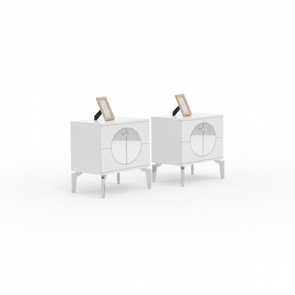 Nachttische Nachtkommoden Grau Tische Schlafzimmer Set 2tlg Nachttisch Set