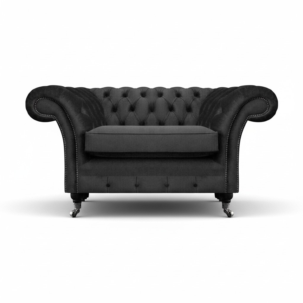 Neu Luxus Polstersitz Wohnzimmer Sessel Chesterfield Schwarz Einrichtung