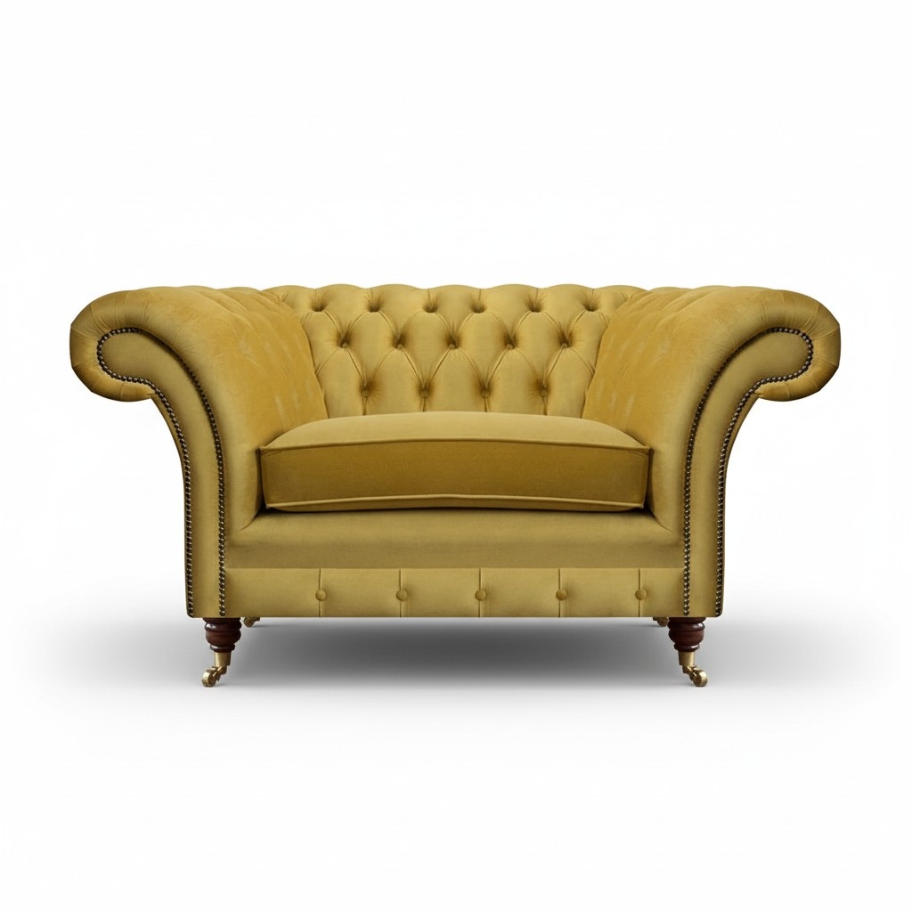 Neu Luxus Sessel Gelb Sitz Einrichtung Chesterfield Wohnzimmer Textil