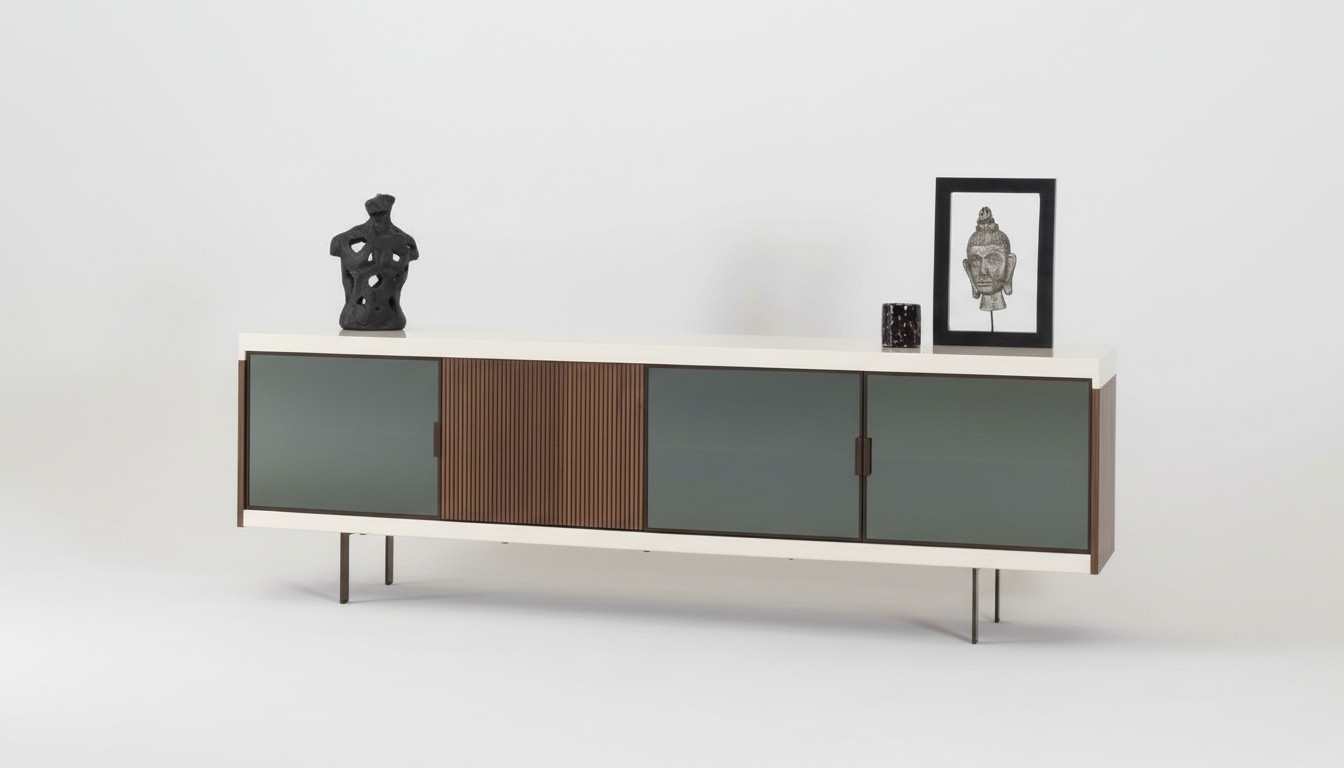 Niedriges Sideboard Schrank Kommode Schränke Kommoden 225cm Anrichte