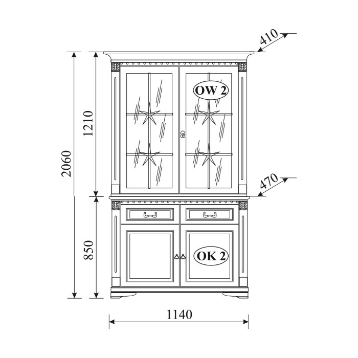 Klassische Vitrine Vitrinenschrank Vitrinen Glasschrank Schrank Kolonial Neu