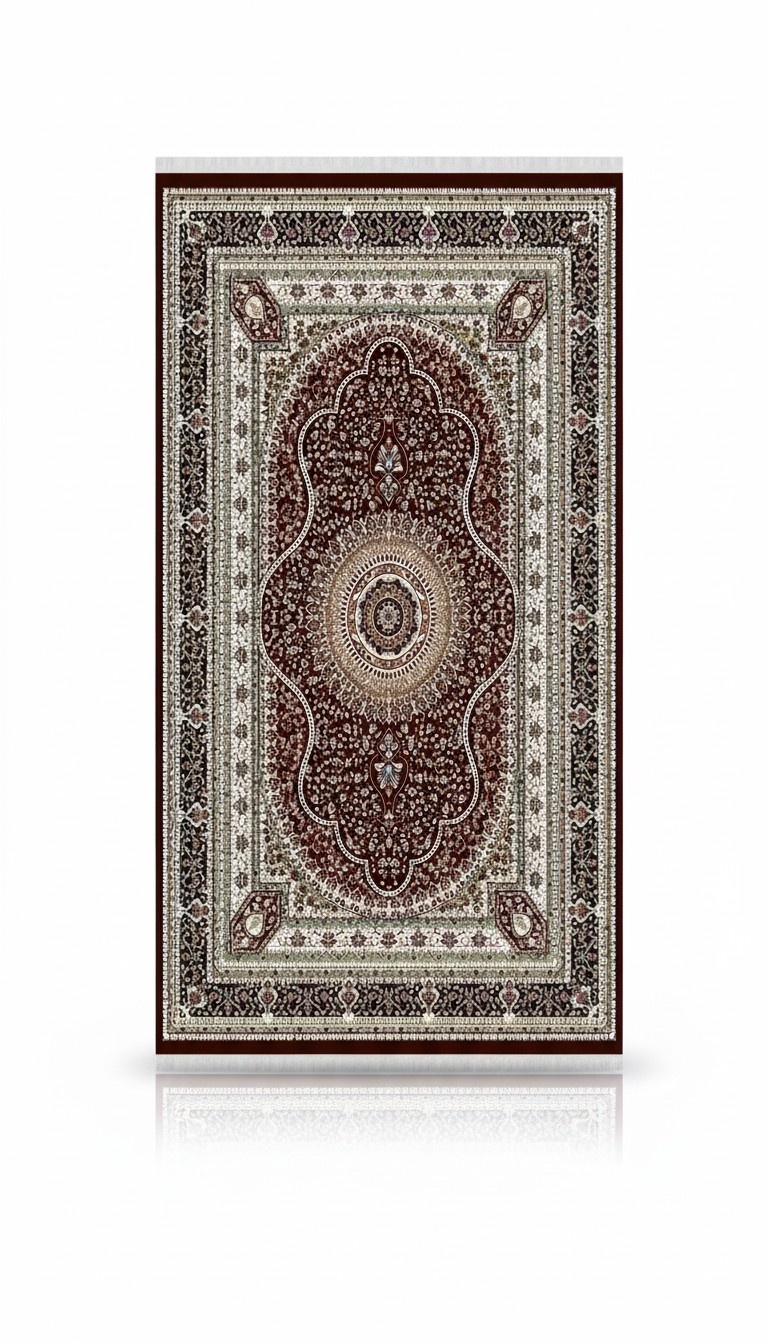 Orientalisch Teppich Kunstfaserteppich Wohnzimmerteppich Kurzflor Braun 160x230
