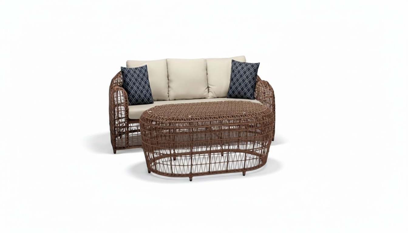 Outdoor Möbel Außenmöbel Sofa Couch GartenloungeTerrassen Loungemöbel 2tlg