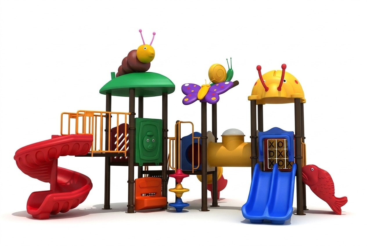 Outdoor Spielbereich Kinder Großer Kinderspielplatz Bunte Rutschen Spielplätze
